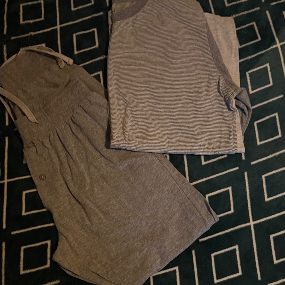 Hanes Gray Striped Loungewear